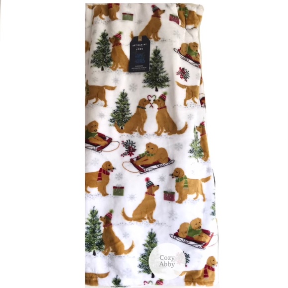 Golden Retriever Christmas Blanket Holiday Dog Throw - Picture 4 of 4